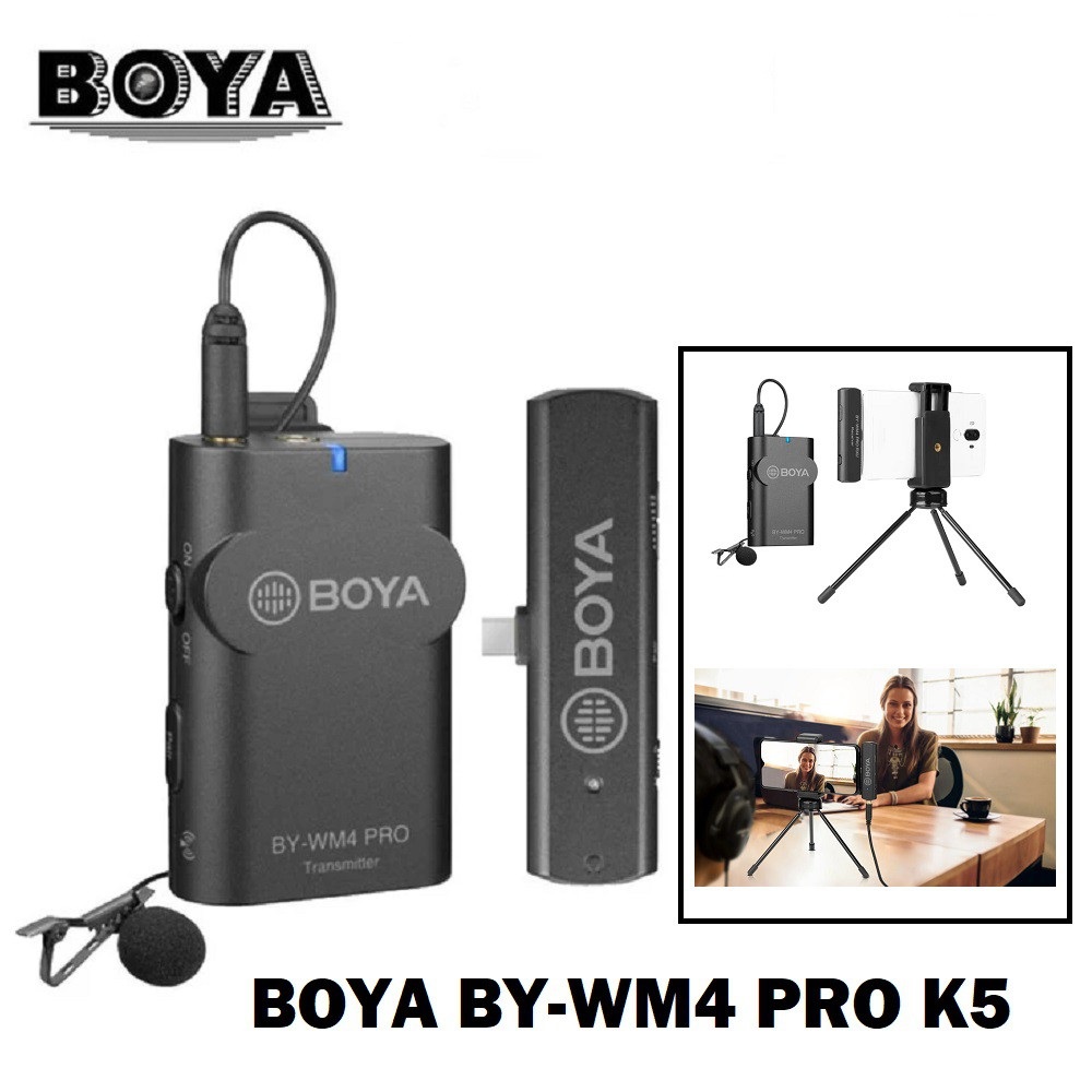 Micro thu âm không dây Boya BY-WM4 Pro K5, Cổng Type C, Hàng chính hãng