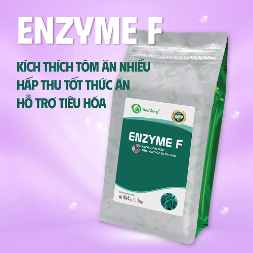 ENZYME ĐẶC HIỆU GIÚP TÔM DỄ TIÊU HÓA, HẤP THU THỨC ĂN TỐT, GIẢM STRESS, GIẢM LƯỢNG PHÂN VÀ THỨC ĂN THỪA THẢI RA MÔI TRƯỜNG NƯỚC ENZYME F