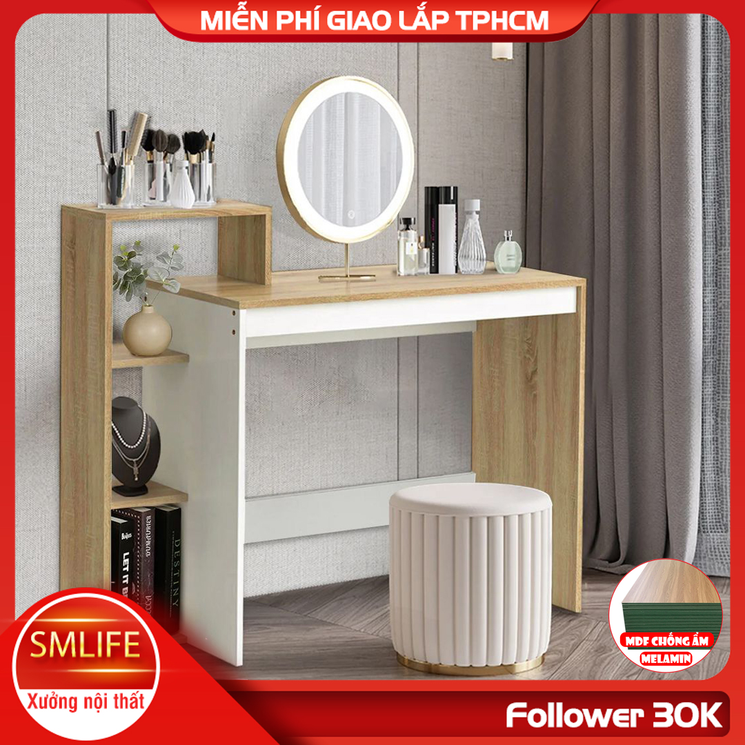 Bàn làm việc, bàn học gỗ hiện đại SMLIFE Doukun | Gỗ MDF dày 17mm chống ẩm | D110xR40xC91cm