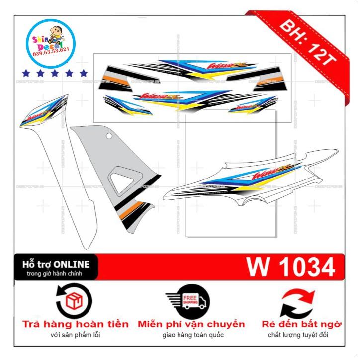 Tem xe wave a 2016 dán xe trắng