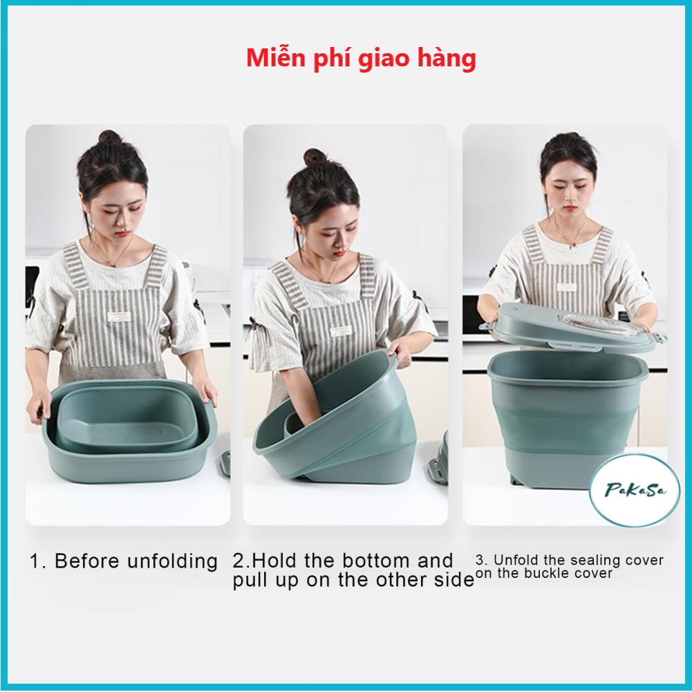 Thùng /Hộp Đựng Gạo 25kg Chống Côn Trùng Có Bánh Xe - Có Thể Xếp Gọn - Chọn Màu - Hàng Chính Hãng