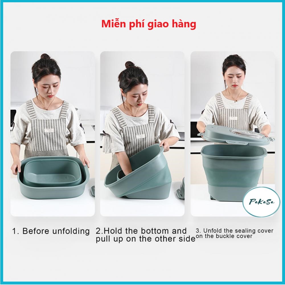 Thùng /Hộp Đựng Gạo 25kg Chống Côn Trùng Có Bánh Xe - Có Thể Xếp Gọn - Chọn Màu ( Tặng Kèm Dụng Cụ Đong Gạo ) - Hàng Chính Hãng