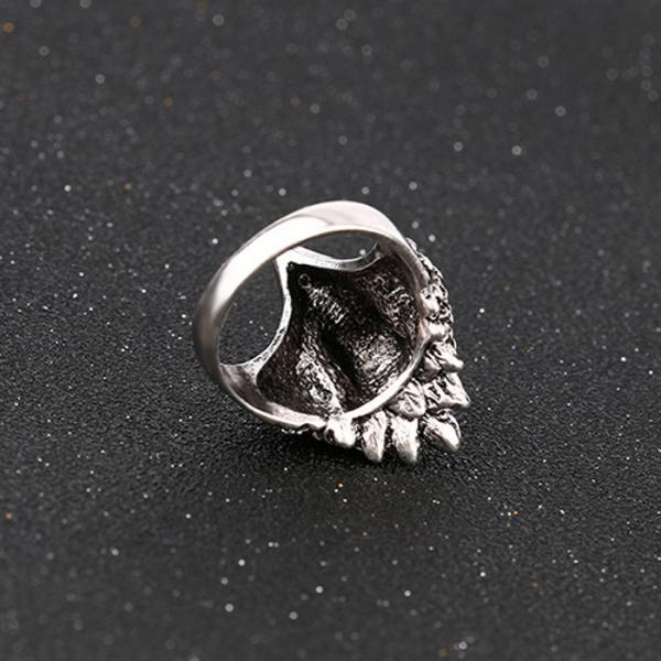 Jewelry Vintage Ring Silver Crystal Animal Eagle Head Shaped Mens Ring 20mm