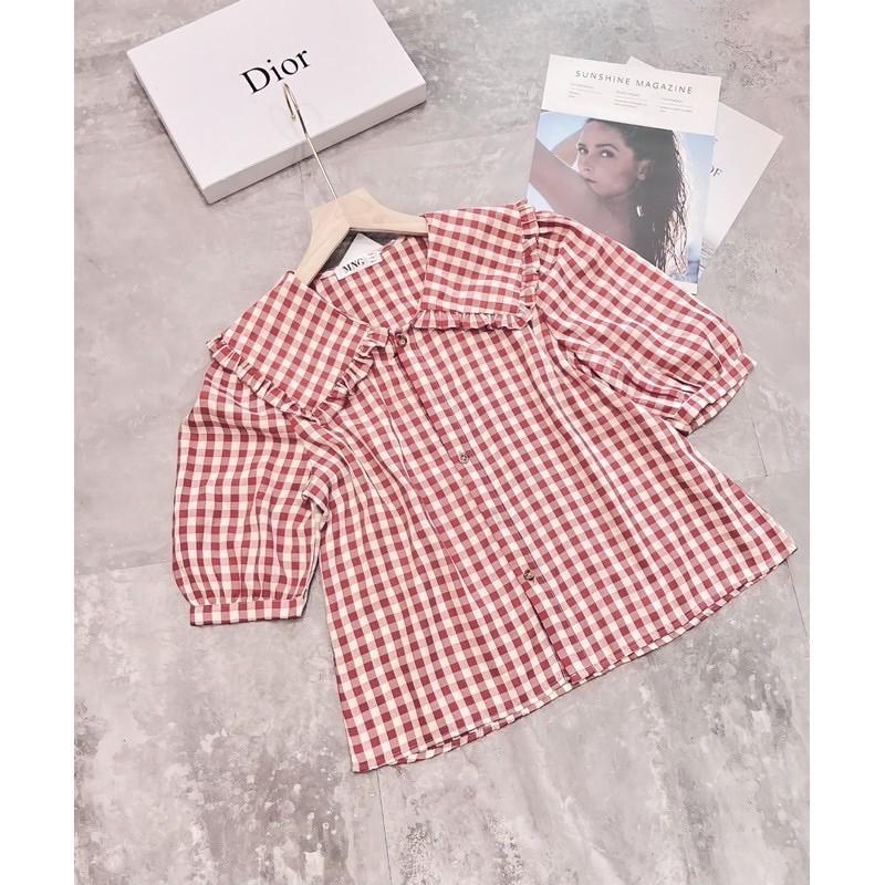 SIÊU PHẨM ÁO SƠ MI KẺ CỔ BÈO CÓ SIZE