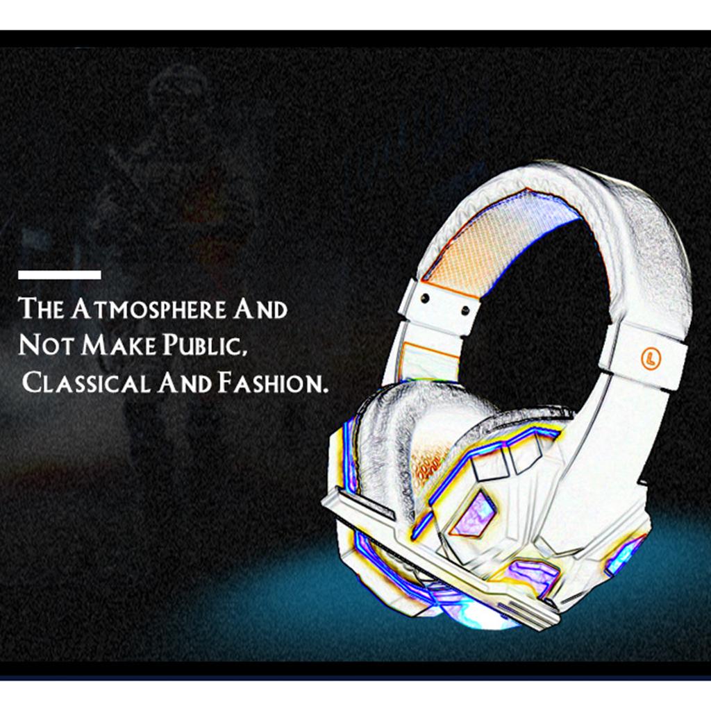 Tai nghe trùm tai gaming có dây với đèn LED và mic tích hợp