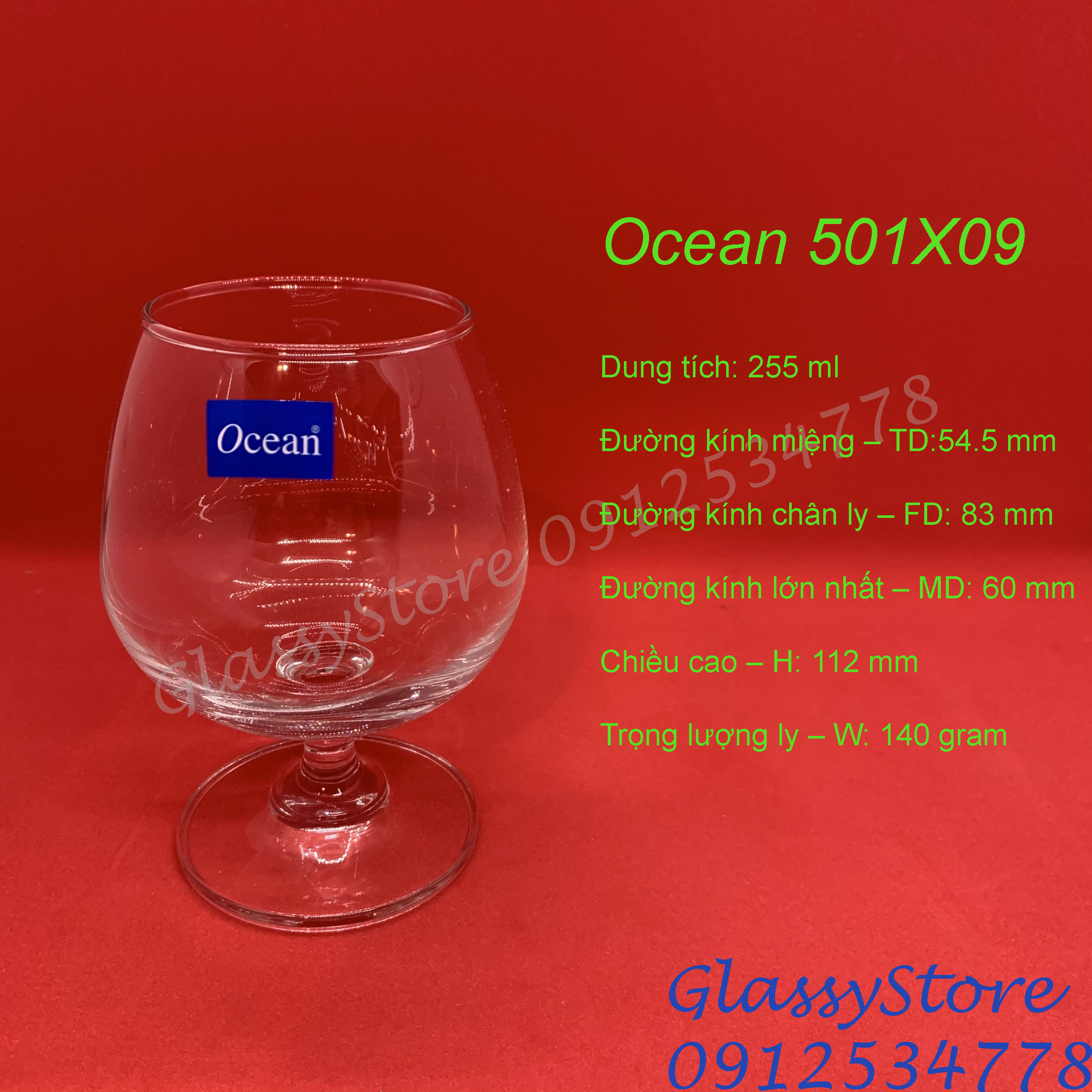 Ly rượu thủy tinh Ocean Classic Brandy 1501X09 / 1501X12 – Hàng chính hãng