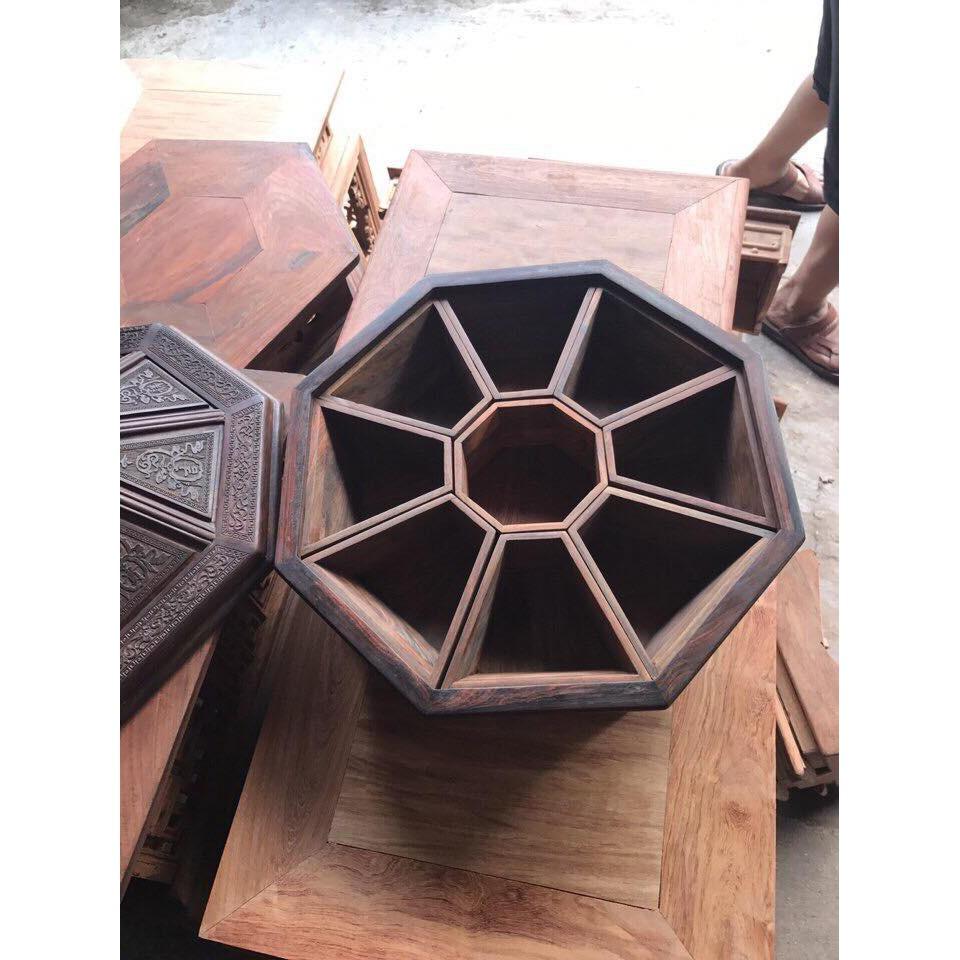 Hộp bánh mứt 9 ngăn gỗ trắc