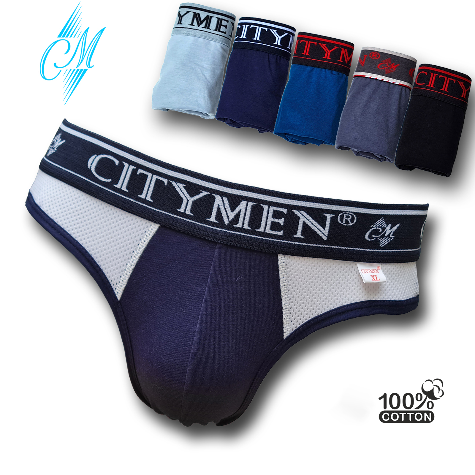 Combo 4 quần lót nam cao cấp | cotton phối lưới CITYMEN | quần lót nam | Cạp cao 4cm co giản 4 chiều | Giao màu ngẫu nhiên