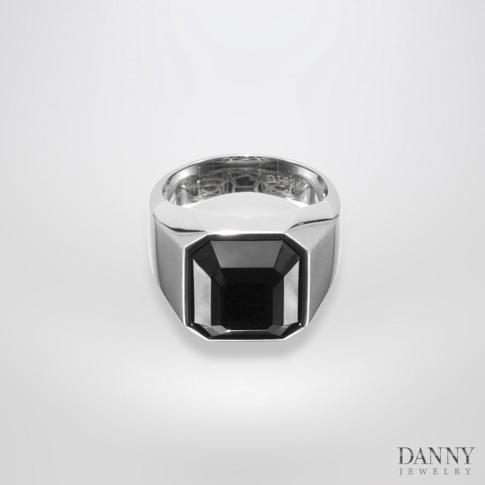 Nhẫn Nam Danny Jewelry Bạc 925 Đính Đá Onyx Xi Rhodium N0001