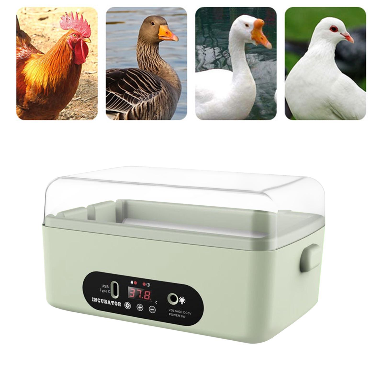 Egg Incubator Manual Egg Turner Temperature Control with Light for Duck Square
