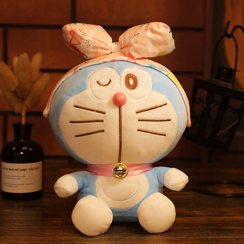 Gấu Bông Doremon (Doraemon) Đeo Nơ Dễ Thương Mẫu Mới Siêu Hot Cưng Xỉu (25cm----&gt;28cm) Hàng Xịn Cao Cấp Loại 1 (Tặng Kèm 1 Ví Da 12 Ngăn Đựng Thẻ Atm, Cccd)