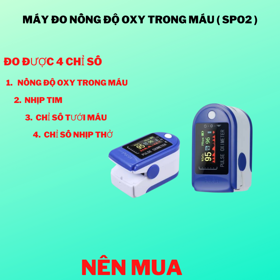 Máy đo nồng độ oxy trong máu có đen led (SpO2)