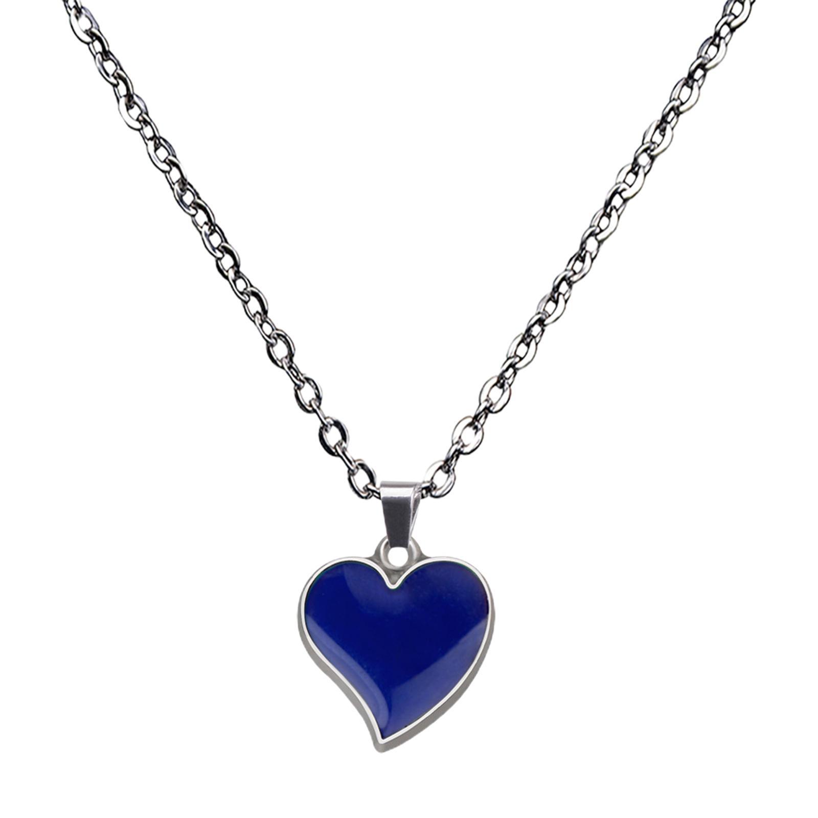 Mood Pendant Necklace Temperature Sensing Color Changing for Valentines Gift