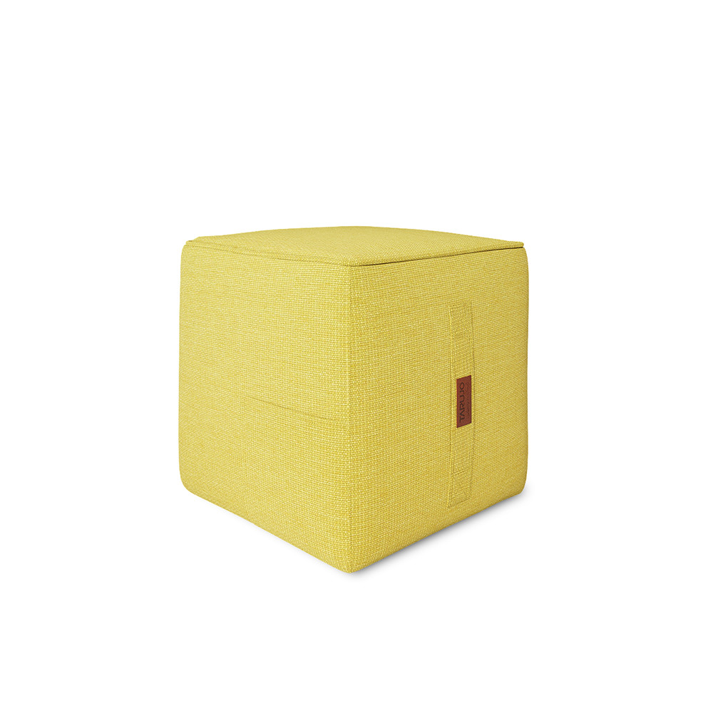 GHẾ LƯỜI HẠT XỐP CUBO OTTOMAN CHẤT LIỆU VẢI NHẬP KHẨU MÀU VÀNG - TARUJO