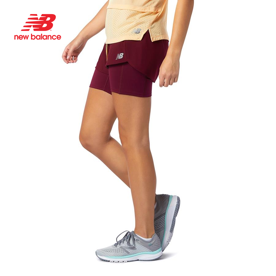 Quần ngắn thể thao nữ New Balance Printed Impact Run 2In1 - WS01242GNT (Form Quốc Tế