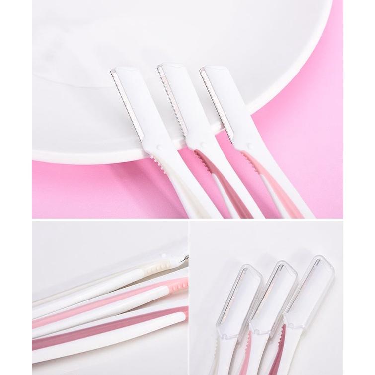 Dao cạo lông mày túi 3 cái bằng thép không gỉ an toàn tiện dụng -- Hitty Beauty