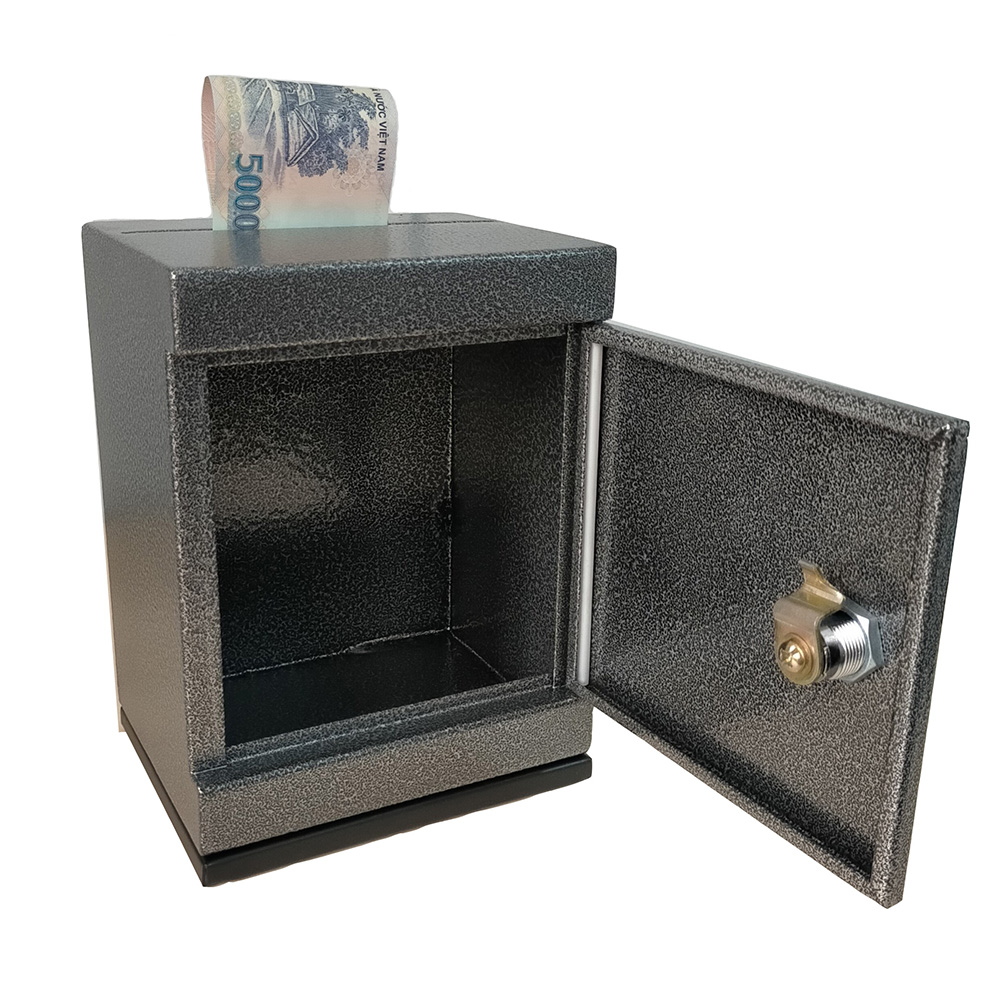 Két sắt mini khóa số không chìa đen tiết kiệm mini safe box black piggy bank - XSDN03 NHỎ 20 x 15 x 12 cm