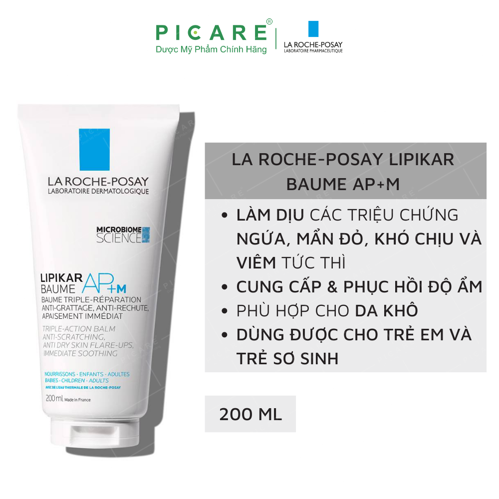 Kem dưỡng làm dịu da cho trẻ em &amp; trẻ sơ sinh La Roche-Posay Lipikar Baume AP+M 200ml