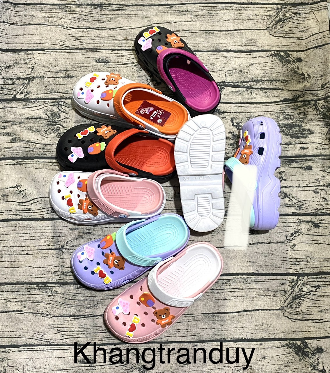 DÉP SỤC NHỰA ĐẾ CAO NỮ 6 MÀU ĐẸP KÈM 6 STICK SIZE 36-40