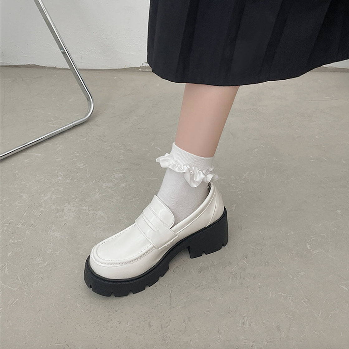 [ Hàng sẵn 35- 40] Giày LOAFER nữ/ Giày LOLITA da bóng đế dầy LOẠI TỐT phong cách Hàn Quốc GBN119