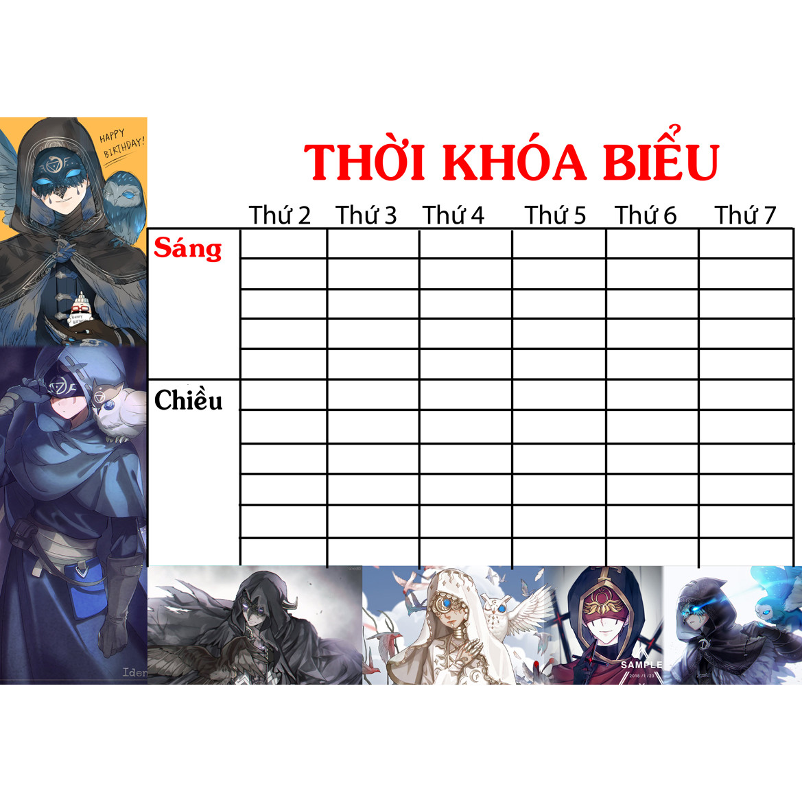 COMBO 2 THỜI KHOÁ BIỂU Identity V