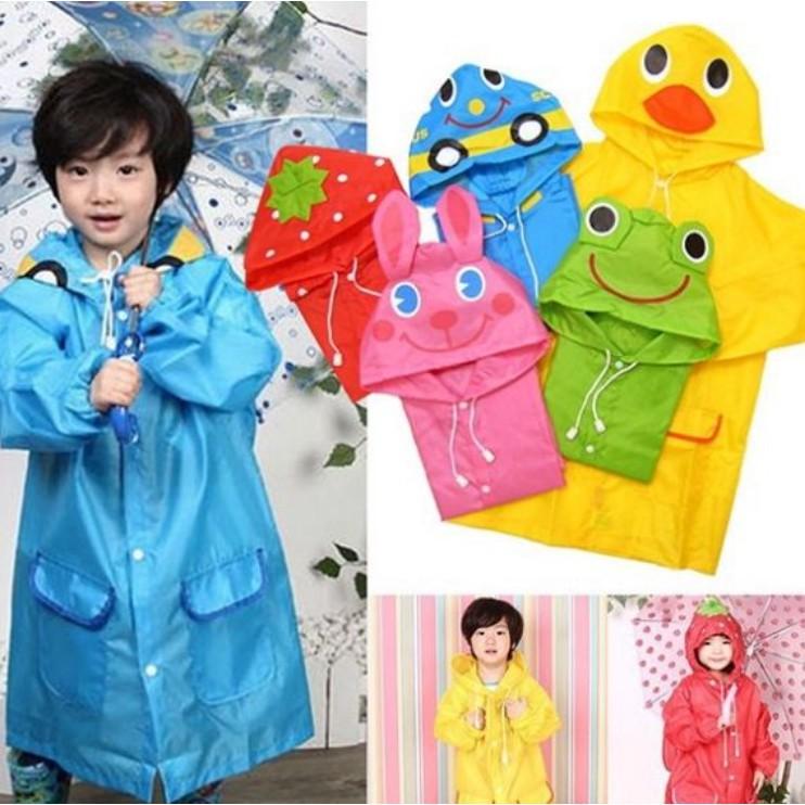 Áo mưa trẻ em, áo mưa hình thú ngộ nghĩnh đáng yêu chất liệu an toàn tránh mưa cực tốt, có thể gấp gọn cất vào cặp sách