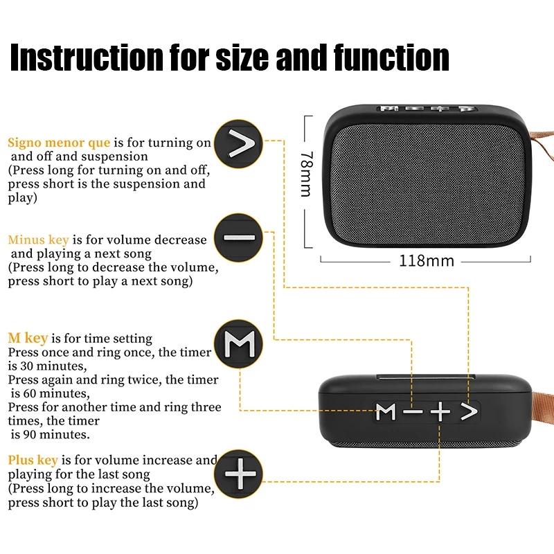 Loa kết nối không dây bluetooth loa di động ngoài trời âm thanh stereo hỗ trợ TF có thể tìm kiếm các đài phát thanh Color: green