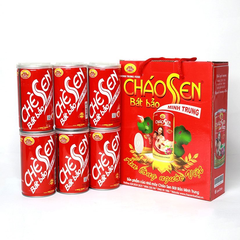 Chè Sen Bát Bảo Minh Trung lốc 6 lon - CHESENBATBAO 6