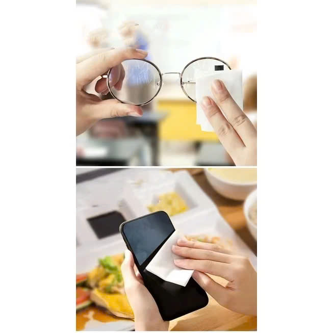 Khăn Giấy Lau Thiết Bị Điện Tử 100 Miếng Khăn giấy lau kháng khuẩn điện thoại, máy tính, màn hình, tivi, thiết bị điện tử Laptop Lens Máy Ảnh Camera