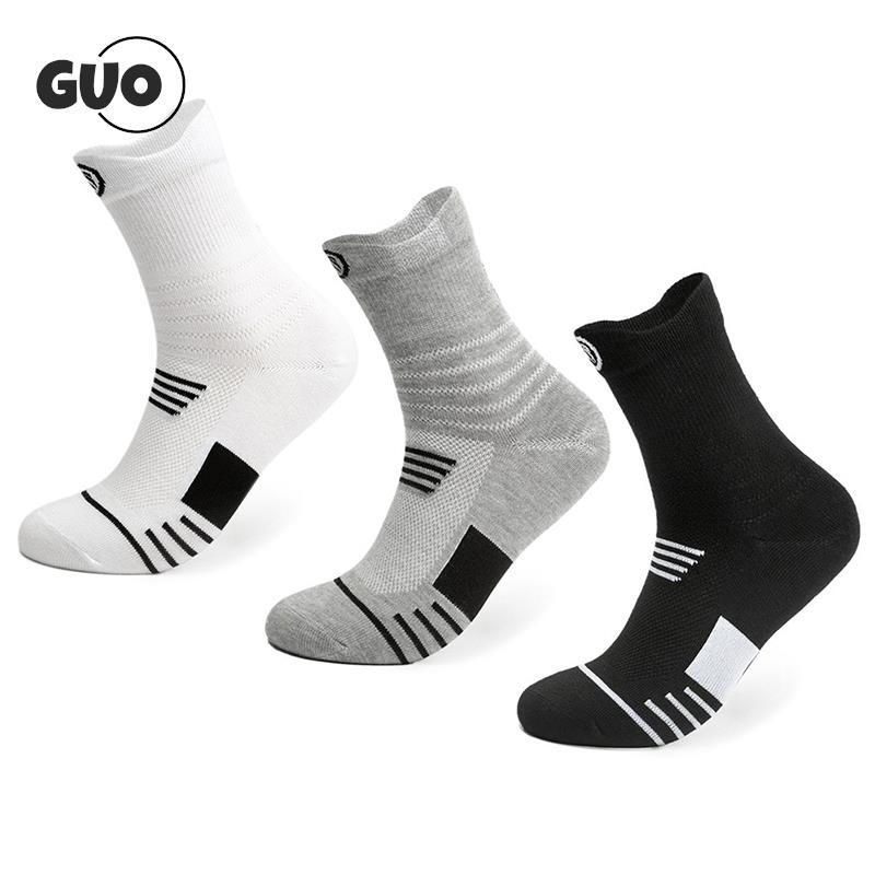 Unisex chuyên nghiệp ngoài trời Sport Cycling vớ bóng đá bóng đá bóng đá chạy bộ tất trekking nam nữ Color: White