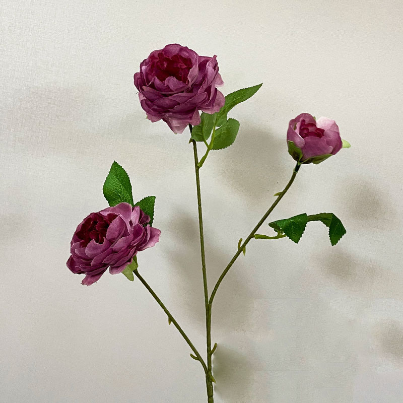 Hoa Giả - Cành Hồng 3 Bông Dài 65cm HL011