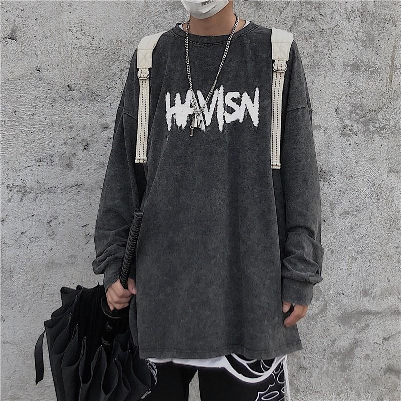 Áo thun dài tay ulzzang unisex xám mới
