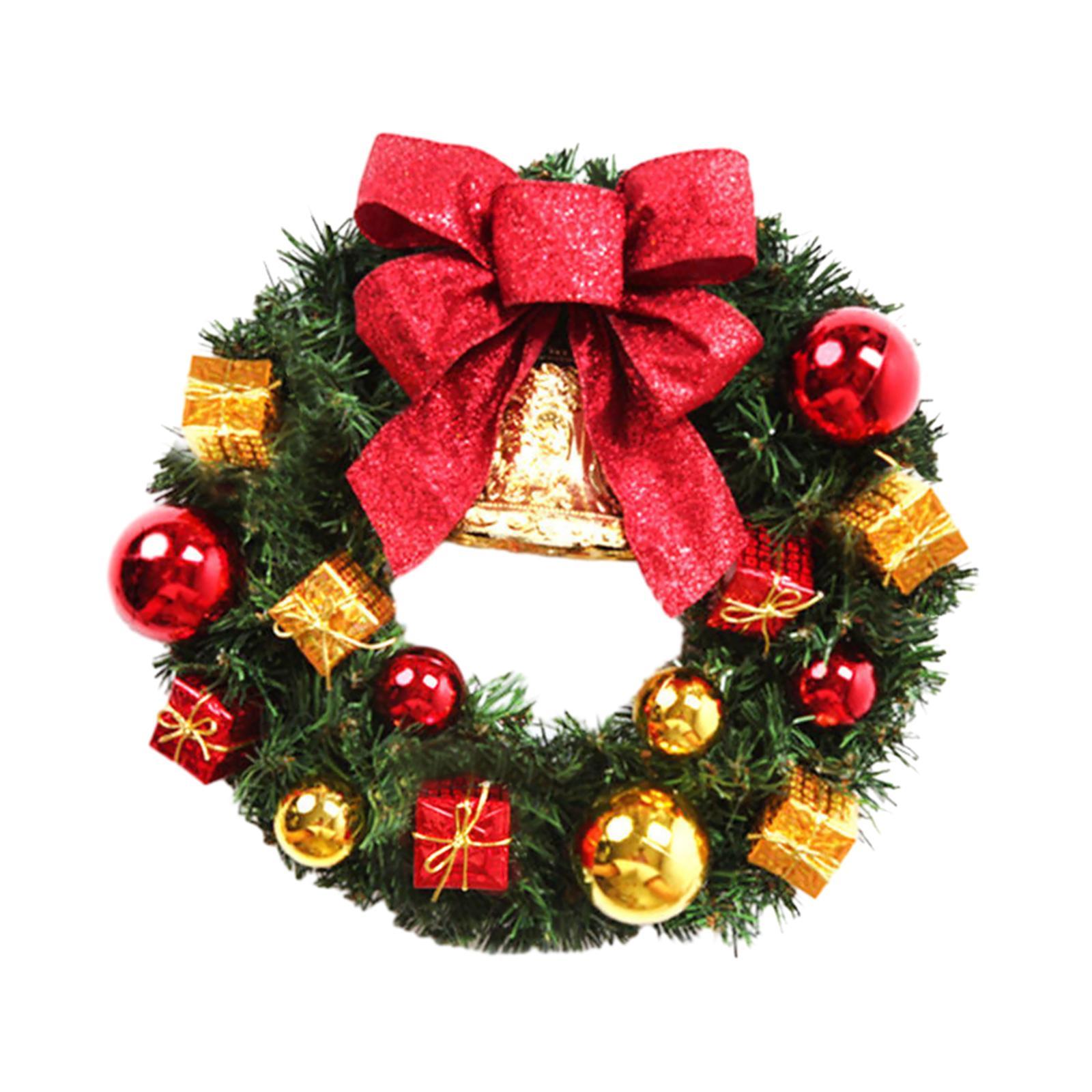 Artificial Christmas Wreath Front Door Wreath 30cm Housewarming Holiday Garland Decoration for Wedding Home Dining Room Party