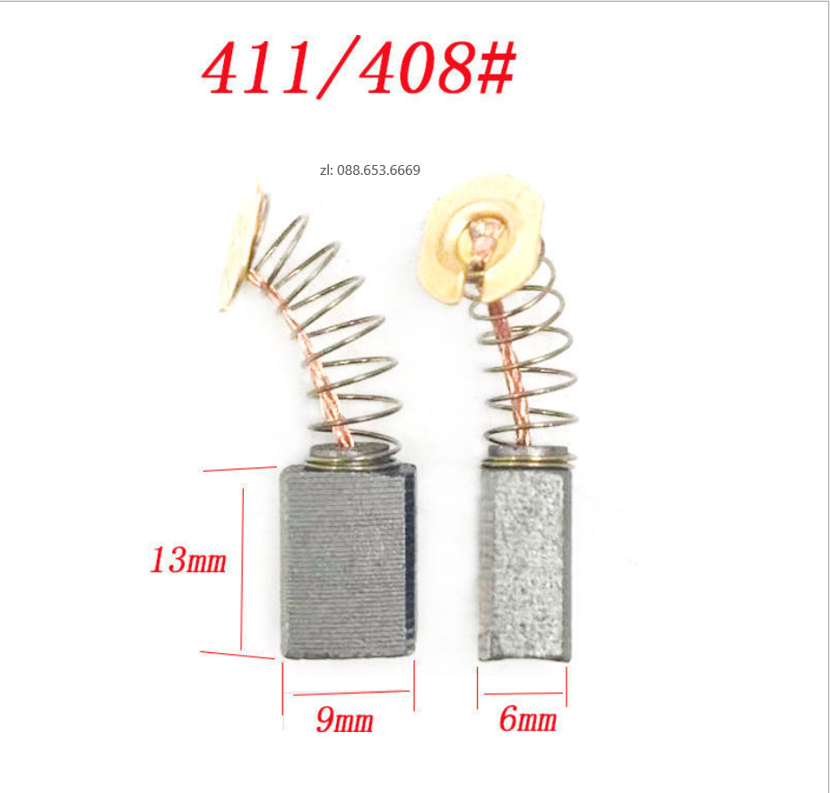 1 cặp chổi than máy mài góc 411 chất lượng tốt carbon cao kích thước 13*9*6mm