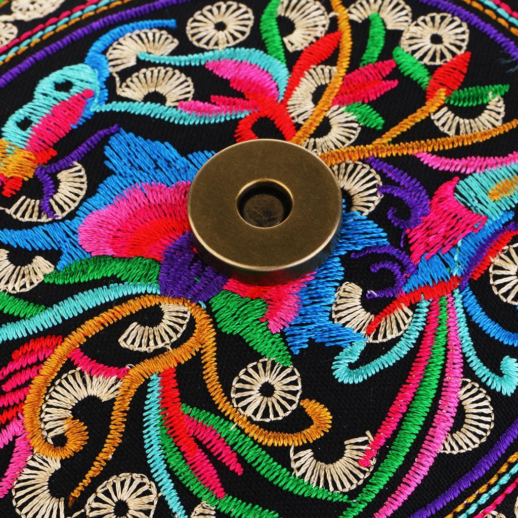 2 Pieces Embroidery Women Backpack Shoulder Bag Flower