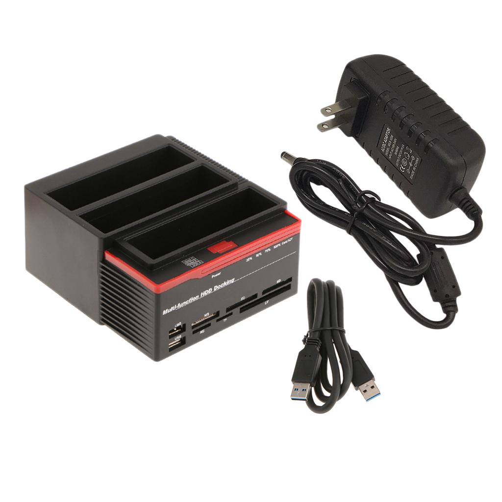All in 1 2.5"3.5" 3 Slots USB3.0 SATA IDE HDD Docking Station Card Reader - intl