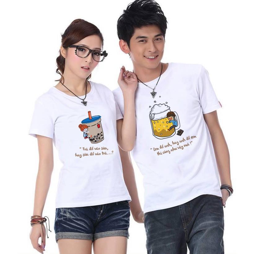 Áo Đôi Nam Nữ Unisex Trà Sữa Cute