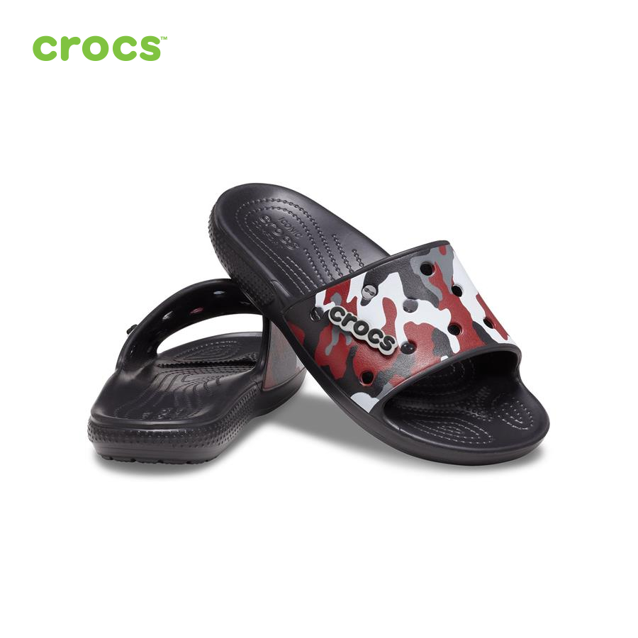 Dép nhựa nam Crocs Classic Slide U Printed Camo Blk/Red - 207280-063