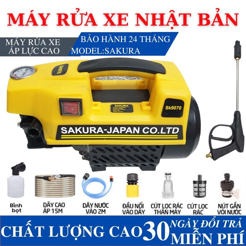 Máy phun xịt rửa áp lực cao sakura- Chính hãng