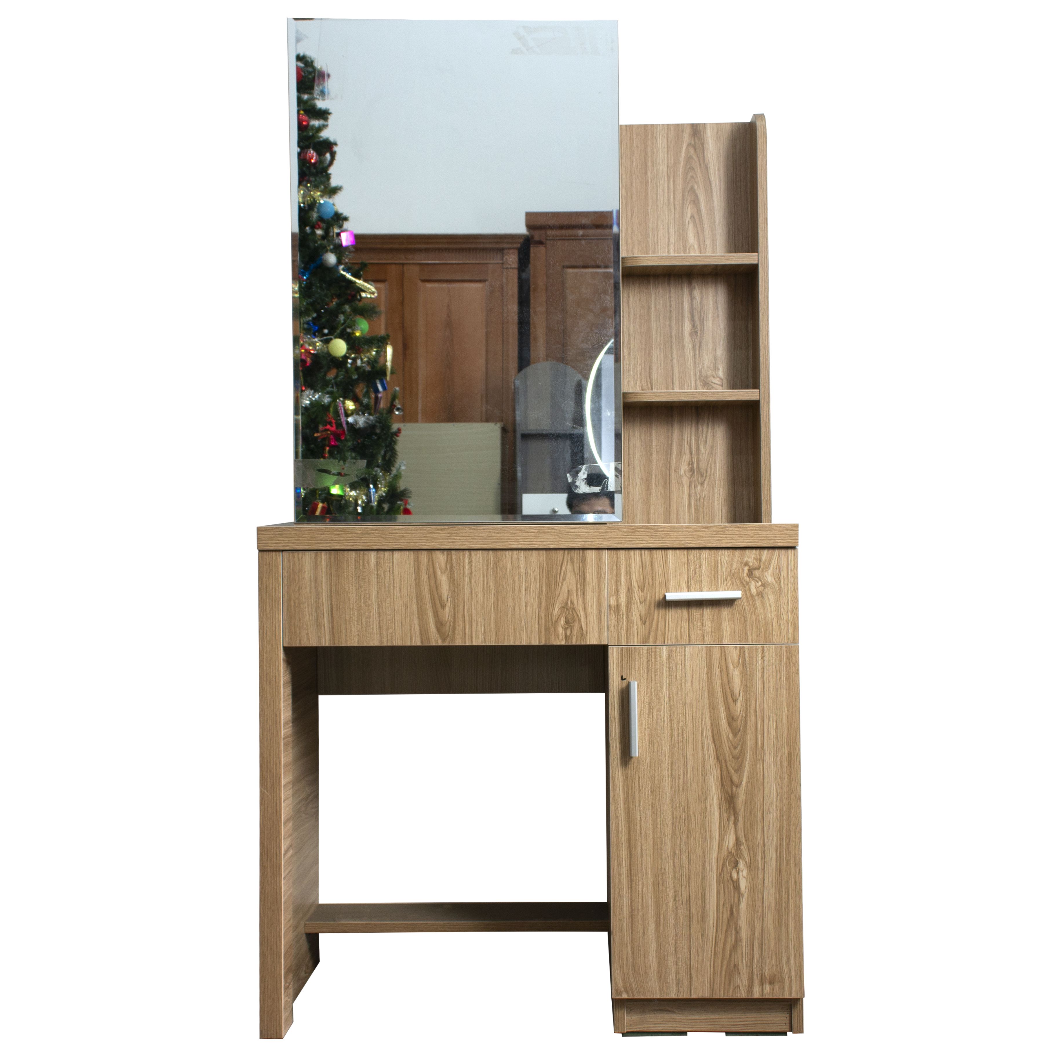 Bàn Trang Điểm MDF 80cm Màu Sồi Gương Lùa