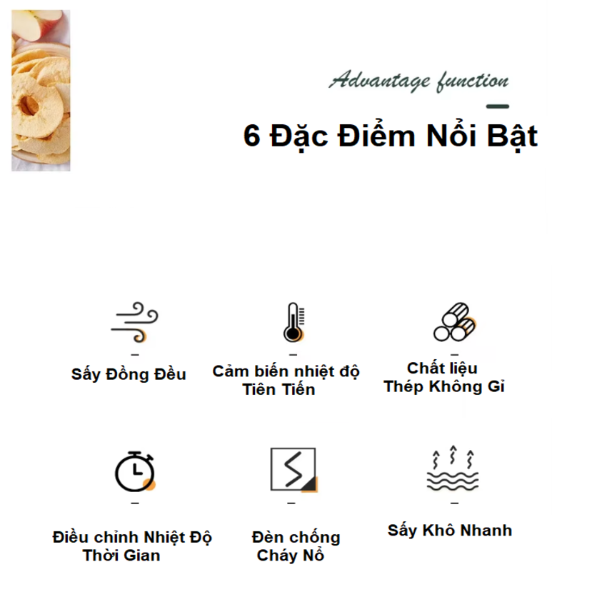 Máy sấy thực phẩm 8 khay thương hiệu Mỹ Septree DBC-08A01 công suất 500W - Hàng nhập khẩu