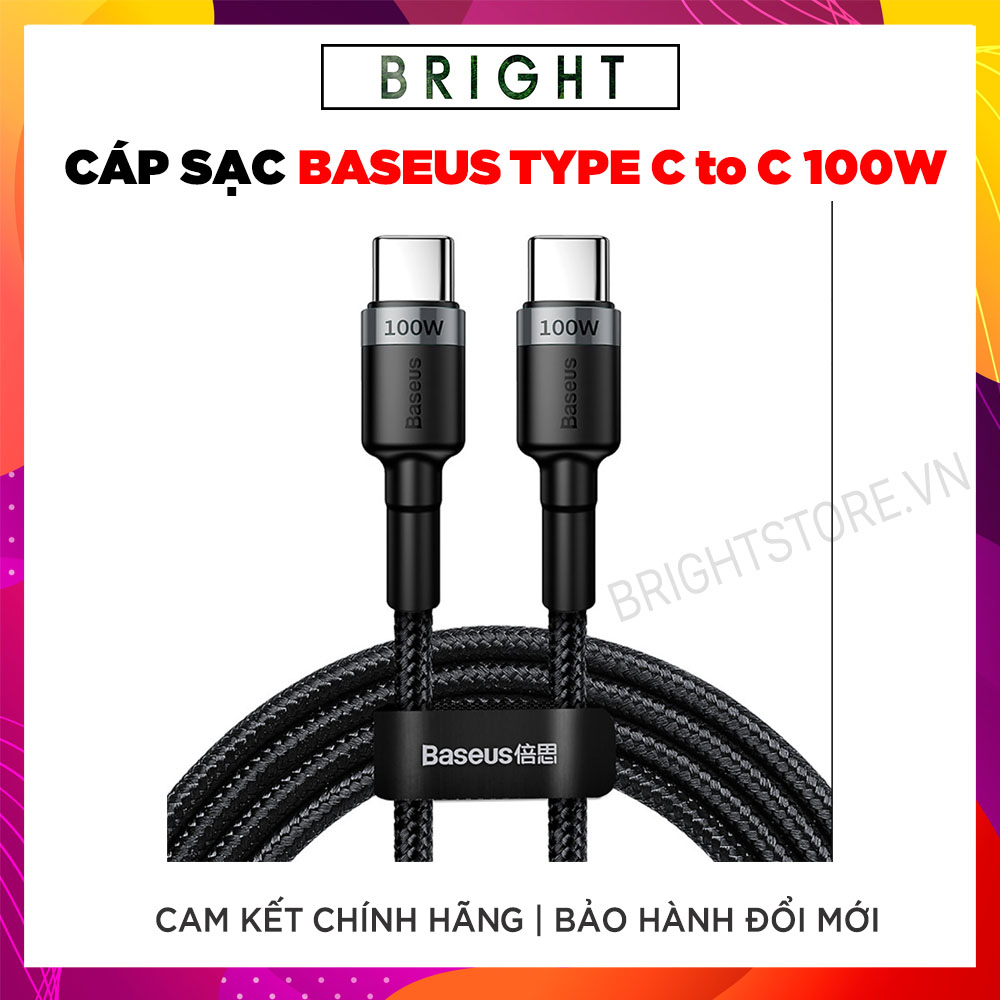 [Dài 2M] Cáp Sạc Baseus 100W Type-C to Type-C - Hàng Chính Hãng