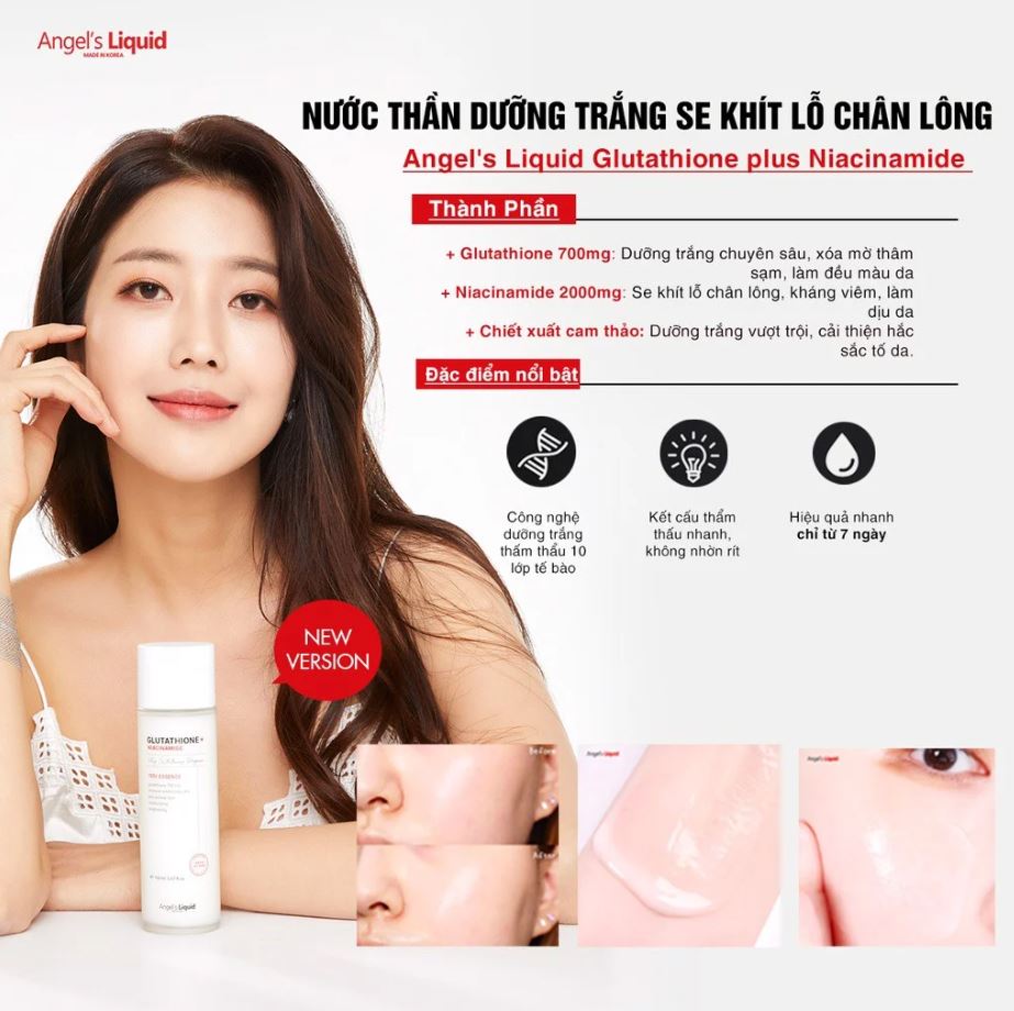 Nước Thần Dưỡng Trắng Angel's Liquid Glutathione + Niacinamide 7Day Whitening Program 700V Essence