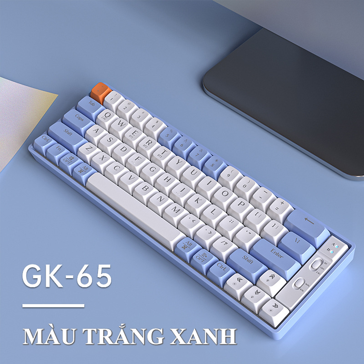 Bàn phím cơ không dây Gaming LANGTU GK65 - Có HOTSWAT GoldenSwitch - Hỗ trợ 3 chế độ kết nối - Hàng chính hãng