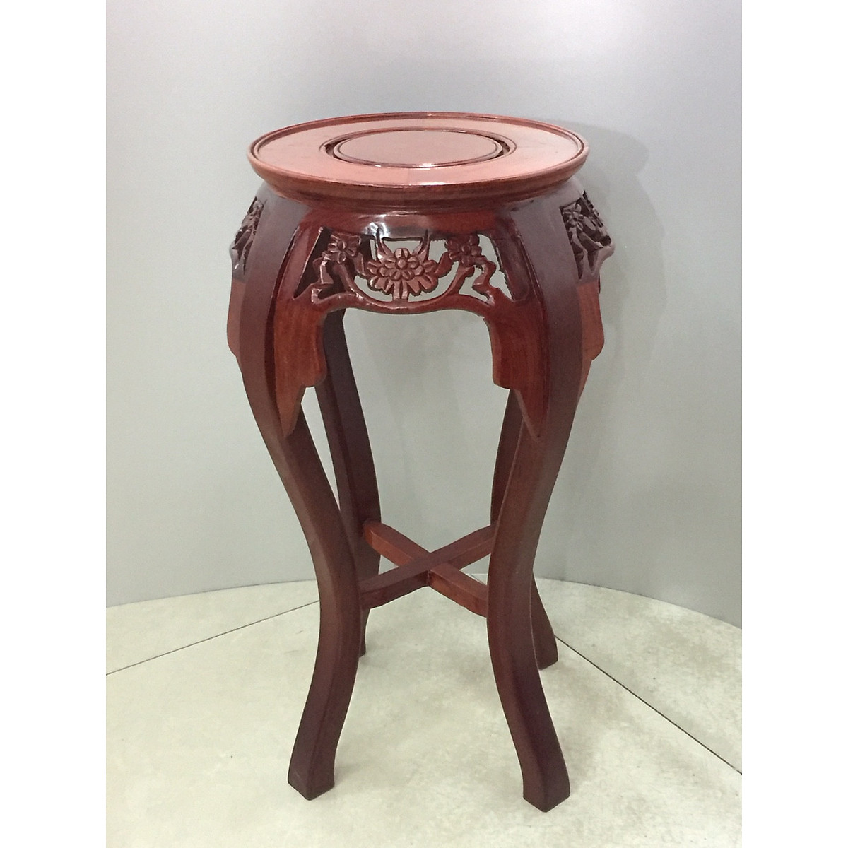 Đôn gỗ kê tượng, ghế gỗ kê tượng, kê đồ phong thuỷ MẶT 30X30N CA0 70CM KH119822