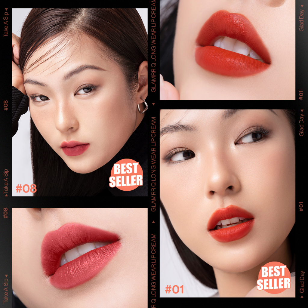 [Freeship10k đơn 249k] Son kem lì nhiều dưỡng GLAMRR Q LONG WEAR LIP CREAM 5g by Gilaa