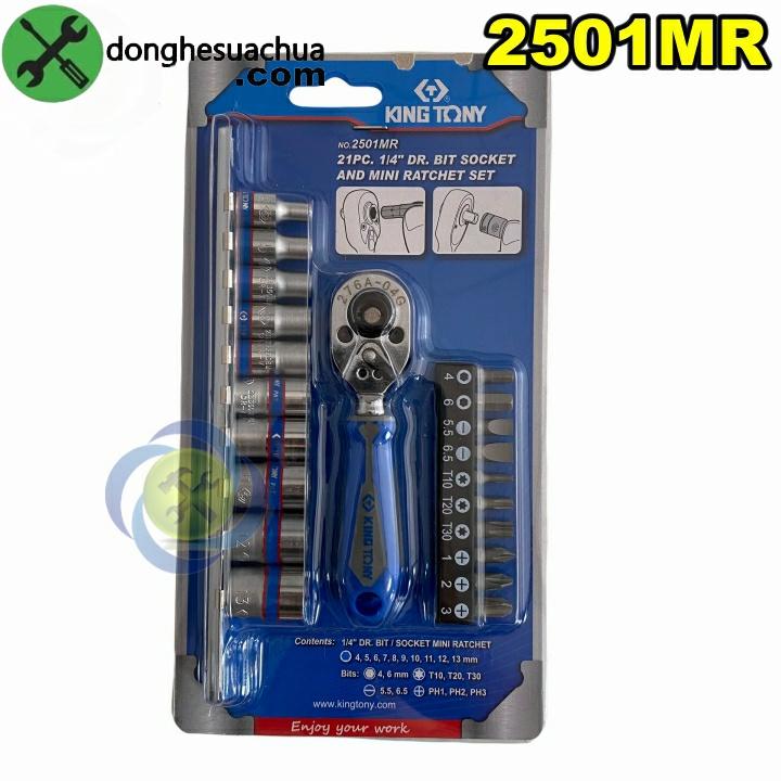 Bộ tuýp 21 chi tiết hệ mét Kingtony 2501MR (1/4 Inch)