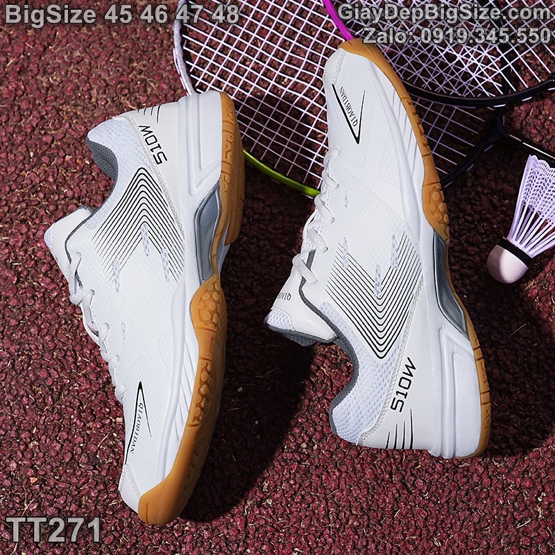 Giày chơi cầu lông tennis cỡ lớn 45 46 47 48 cho nam cao to chân ú bè. Big size badminton shoes for wide feet