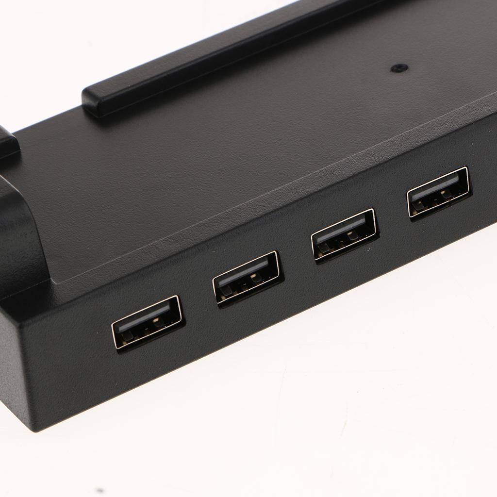 Hilabee Đen Hub USB-Đứng Dock Đế Sạc 4 Cổng USB HUB Cho Công Tắc