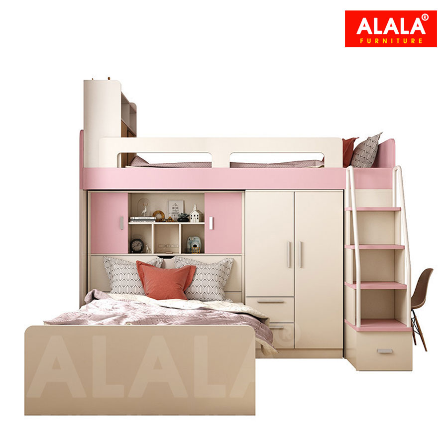 Giường tầng cho bé ALALA155 đa năng/ Miễn phí vận chuyển và lắp đặt/ Đổi trả 30 ngày/ Sản phẩm được bảo hành 5 năm từ thương hiệu ALALA/ Chịu lực 700kg